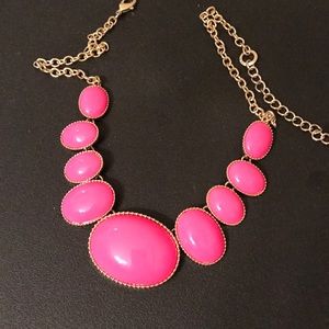 Hot pink and gold necklace